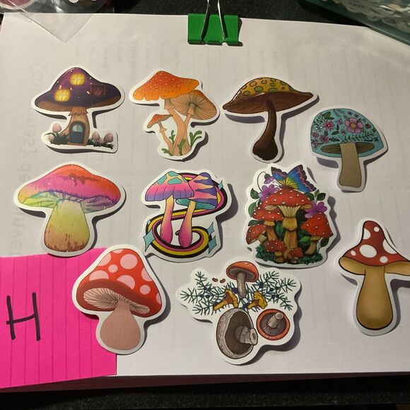 Mushroom Stickers For Laptops,tumblers,phones Scrapbooking Junk Journals Lot H - Picture 1 of 1